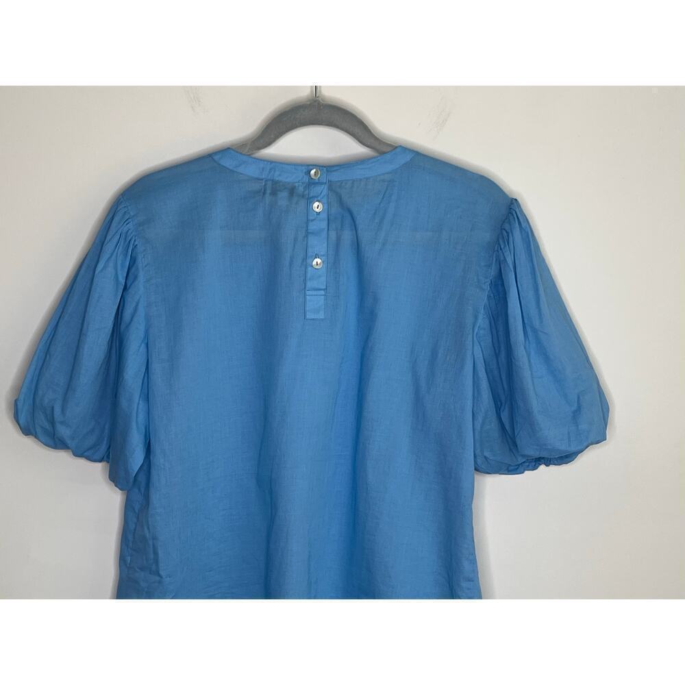 NWT Olivia James The Label Annie Puff Sleeve Blouse Sky Blue Women's Size S - Picture 7 of 8